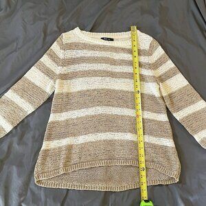 Style & Co Women’s Large Nautical Brown And White Sweater Pullover